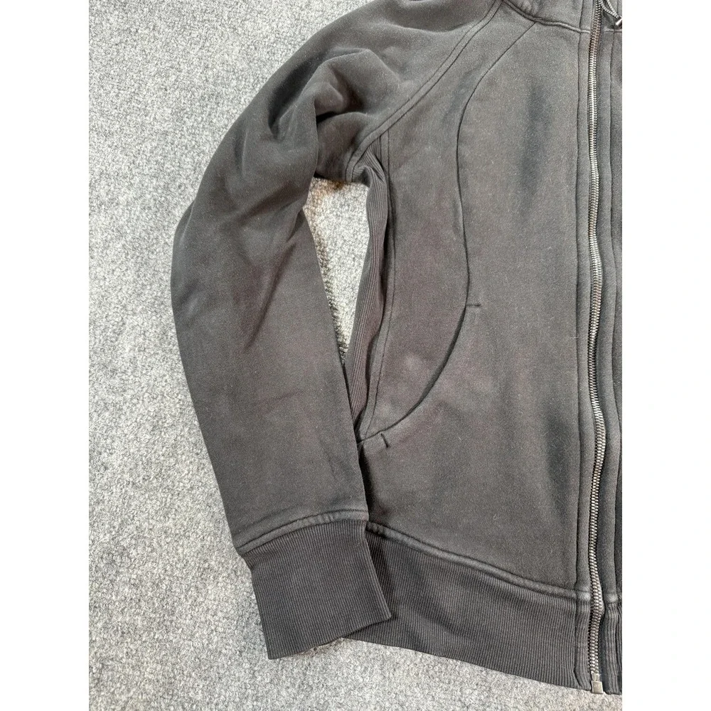 Lululemon Scuba Hoodie Womens Small Black Full‎ Zip Thumbholes Sweatshirt Logo - Picture 4 of 13
